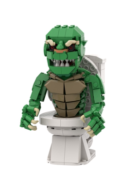 SETbricks积木MOC马桶妖怪怪物怪兽高砖零件拼装拼插组装玩具礼物