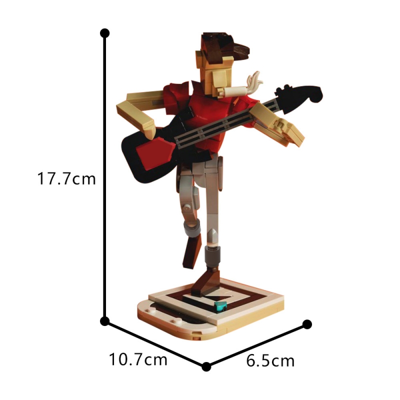SETbricks积木MOCMOC-150397首席吉他手人物玩偶拼装组装模型玩具