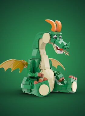 SETbricks  可爱的龙 小颗粒积木兼容益智儿童玩具套装拼插礼品
