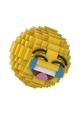 SETbricks积木MOC大笑表情符号人物玩偶高砖零件拼装拼插玩具模型