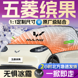 五菱缤果汽车前挡遮雪挡罩宾果防雪防霜防冻布前挡风玻璃车衣车罩