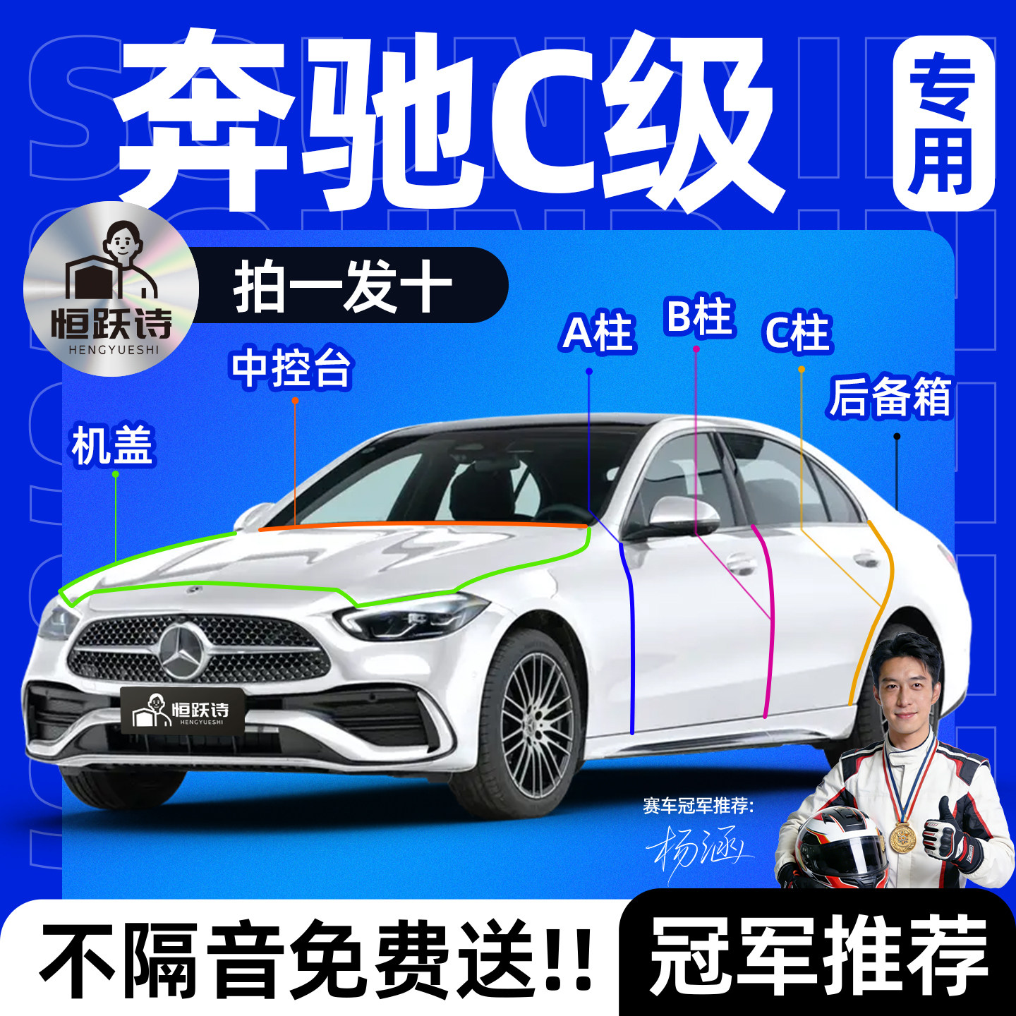 奔驰C级密封条专用C260隔音车门缝后备箱前挡风玻璃原厂机盖C200l