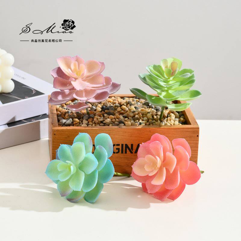 新款美丽莲多肉花头创意diy创意用品花人造绿植插花装饰