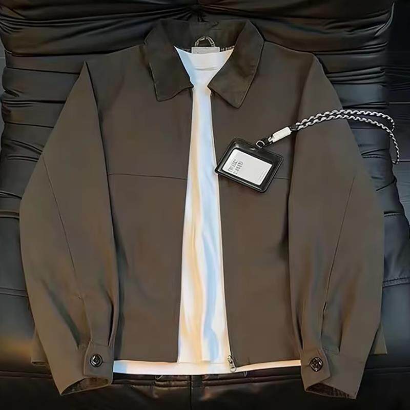 潮牌美式复古底特律工装夹克男春季重磅水洗帆布短款正肩牛仔外套