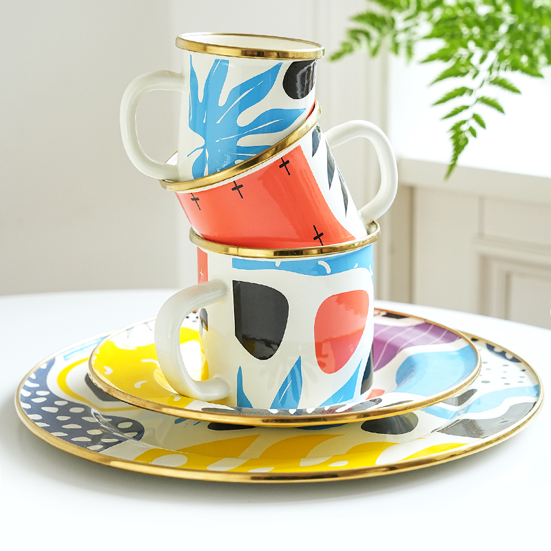 搪瓷盘子KAPKA土耳其水杯