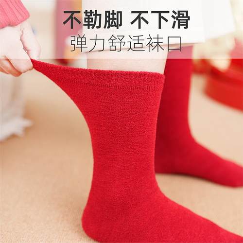 秋冬龙年情侣女款大红袜子潘世家