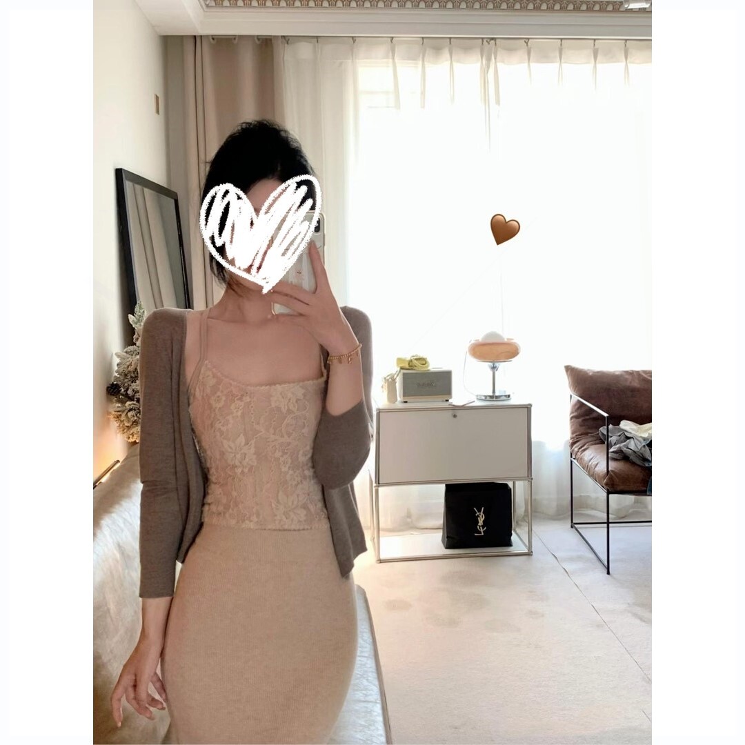 懒风蕾丝绣花休闲套装女装轻熟三件套吊带开衫半工作室原创早秋慵