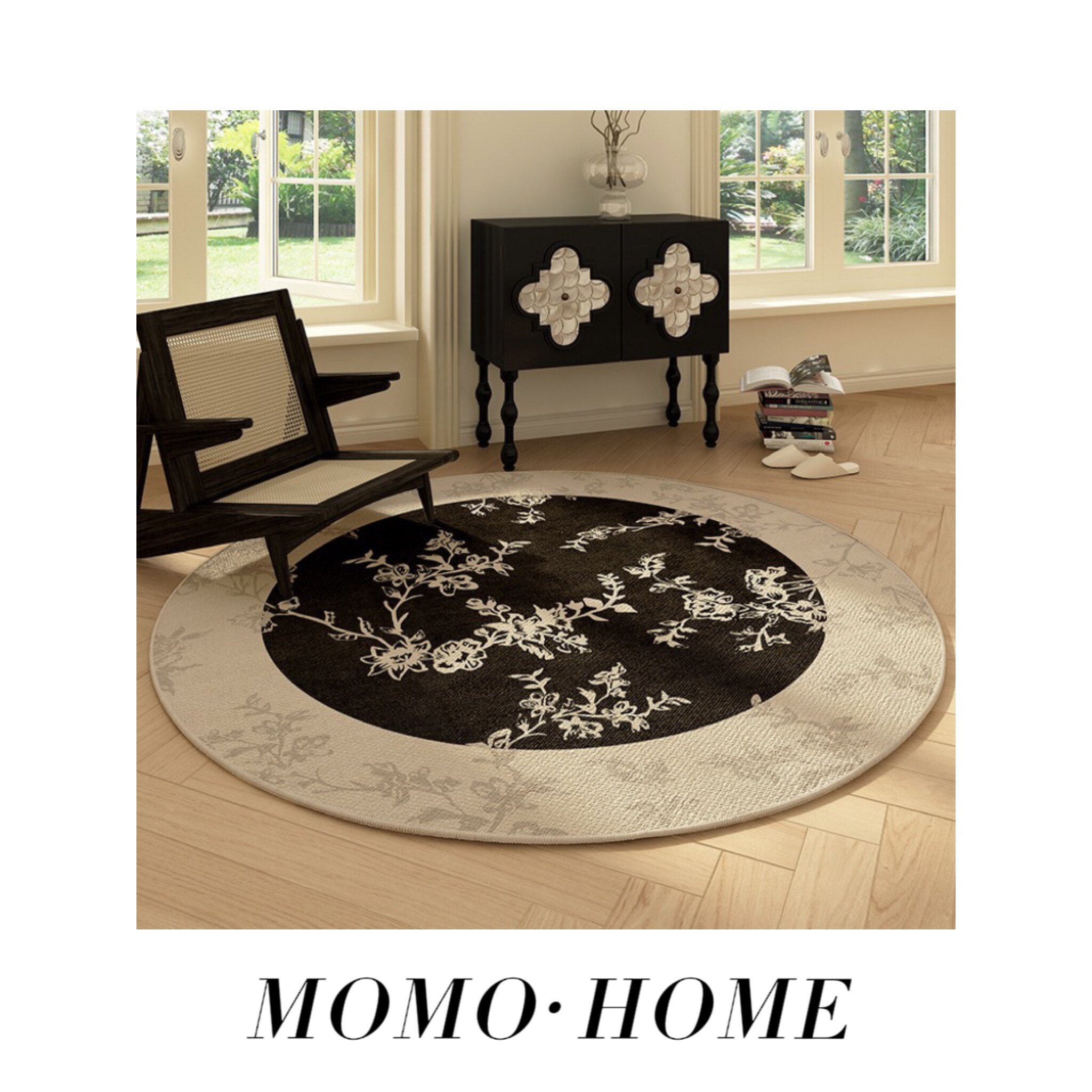 MOMOHOME复古圆形地毯客厅卧室
