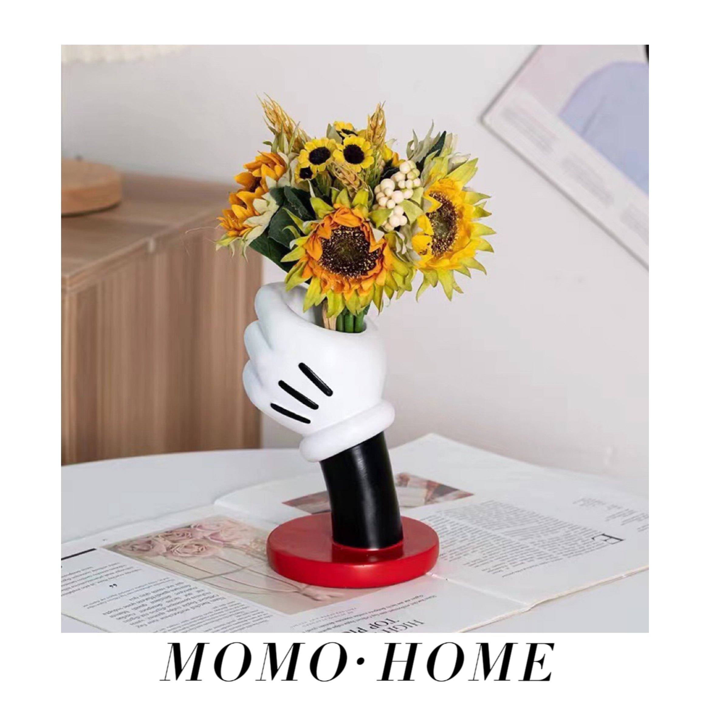 MOMO 米奇手套花瓶摆件家居创意设计风格时尚潮流生日礼物可爱