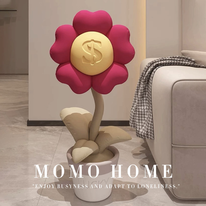 MOMO HOME家居有钱花落地摆件客厅沙发电视柜旁家居装饰品招财