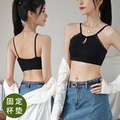 防走光蕾丝2026新款 带胸垫美背文胸一体吊带背心内衣女夏 网红爆款