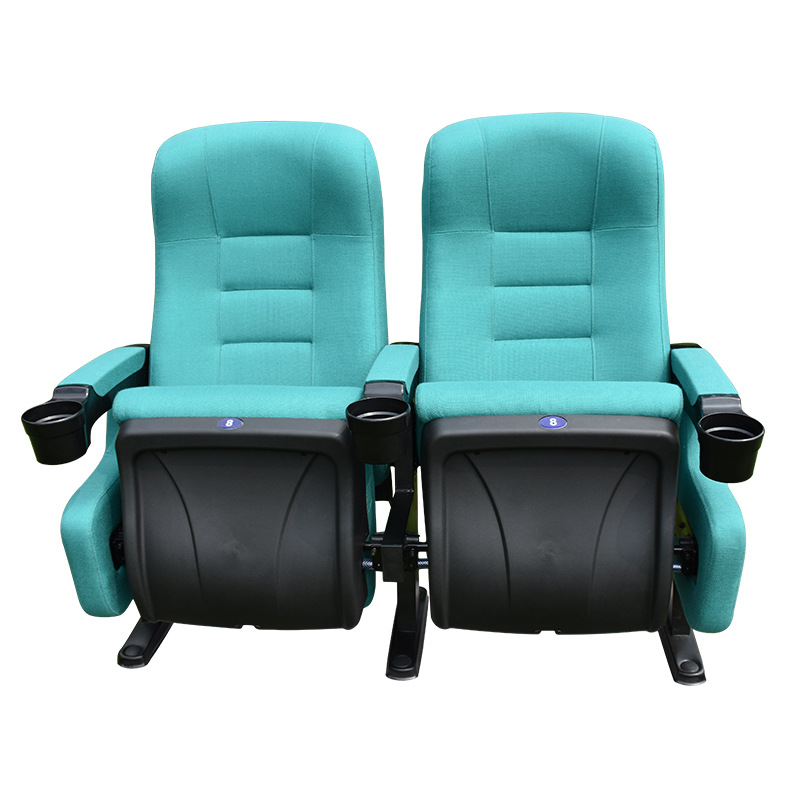 带杯架舒适剧院椅 3D电影院椅 防火布艺影剧院座椅 折叠礼堂椅