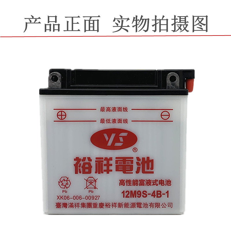 摩托车蓄电池宗申12V9A比亚乔9AH裕祥电瓶FLY125 /150 /100干电瓶