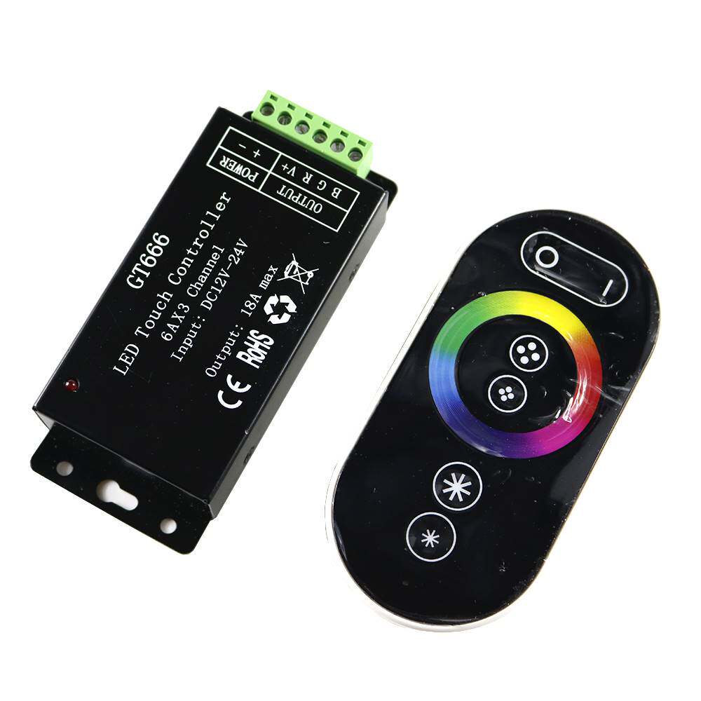 12- 24v无线全触摸led控制器 七彩rgb灯带六键遥控调色调光 gt666