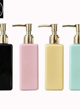 Liquid Soap Dispenser Refillable Punp Bottle Square Bathroom