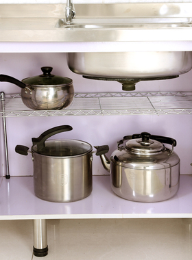 Adjustable cupboard wardrobe layered kitchen shelf dish rack