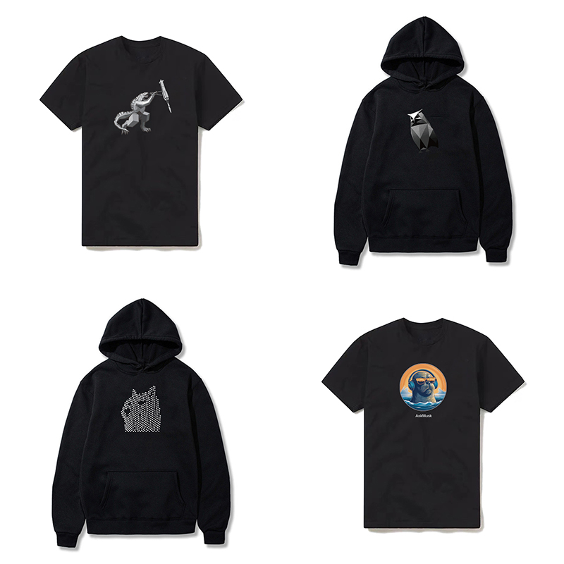 [四大金刚]创意T恤/连帽衫-AskMusk出品-科技/黑色/设计/柔软