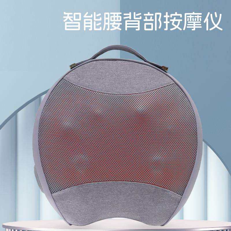 智能背部按摩枕电动热敷腰部靠垫便携揉捏捶打办公家用按摩靠背