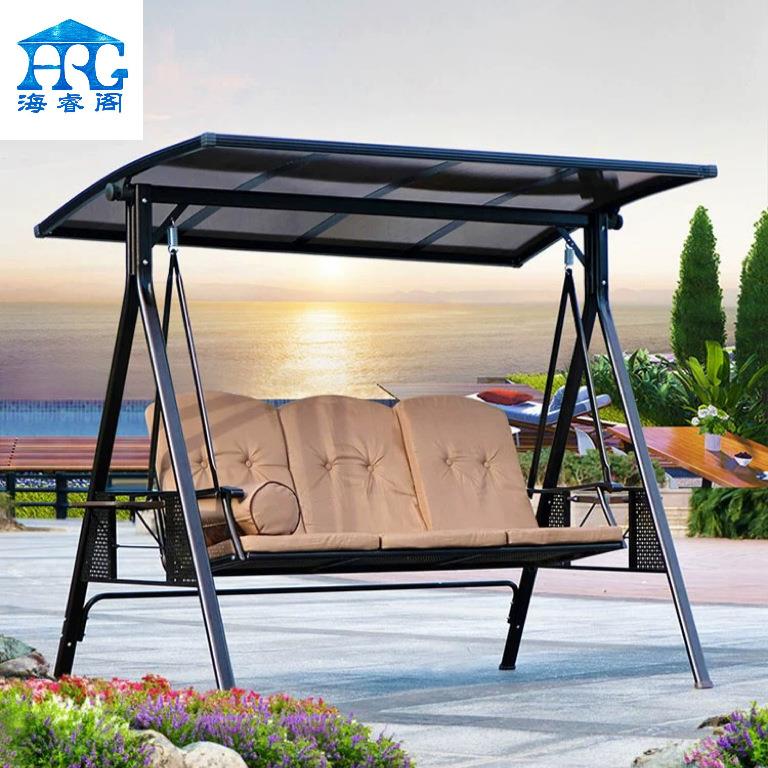 户外秋千庭院花园摇椅室外阳台成人家用吊椅露天铸铝秋千椅