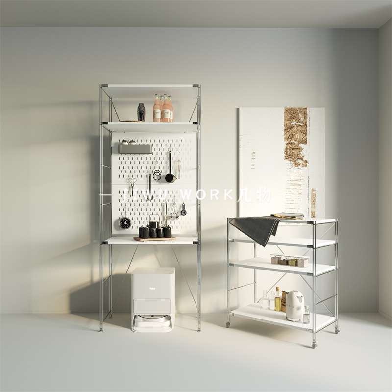 不锈钢家政柜吸尘器扫地机器人收纳储物架厨房洞洞板整理置物架子