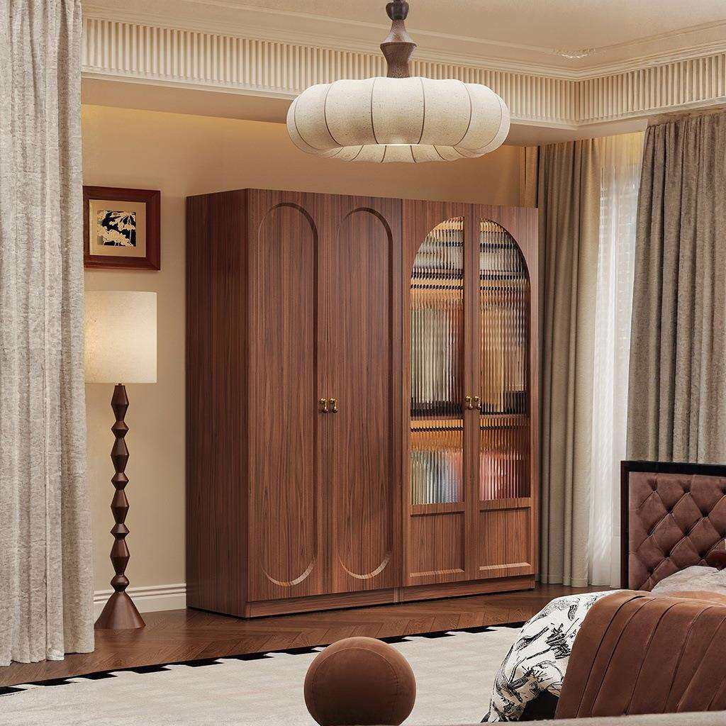 新款法式复古钢制无甲醛衣柜家用卧室小户型奶油风儿童衣橱更衣柜