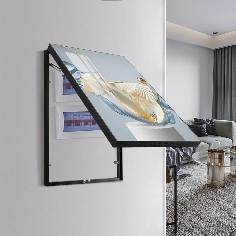 轻奢竖版电表箱装饰画简约配电箱弱电箱电闸箱装饰遮挡挂画