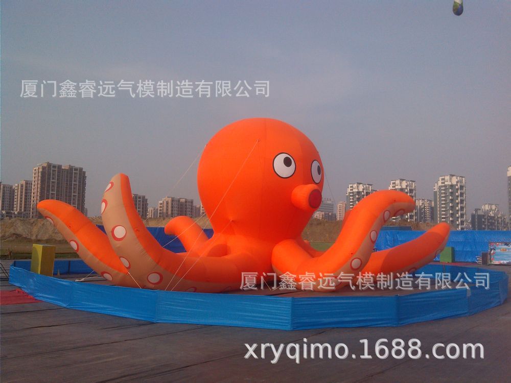 海洋充气卡通 户外软雕塑充气制品 章鱼气模 海狮 鲨鱼充气气模