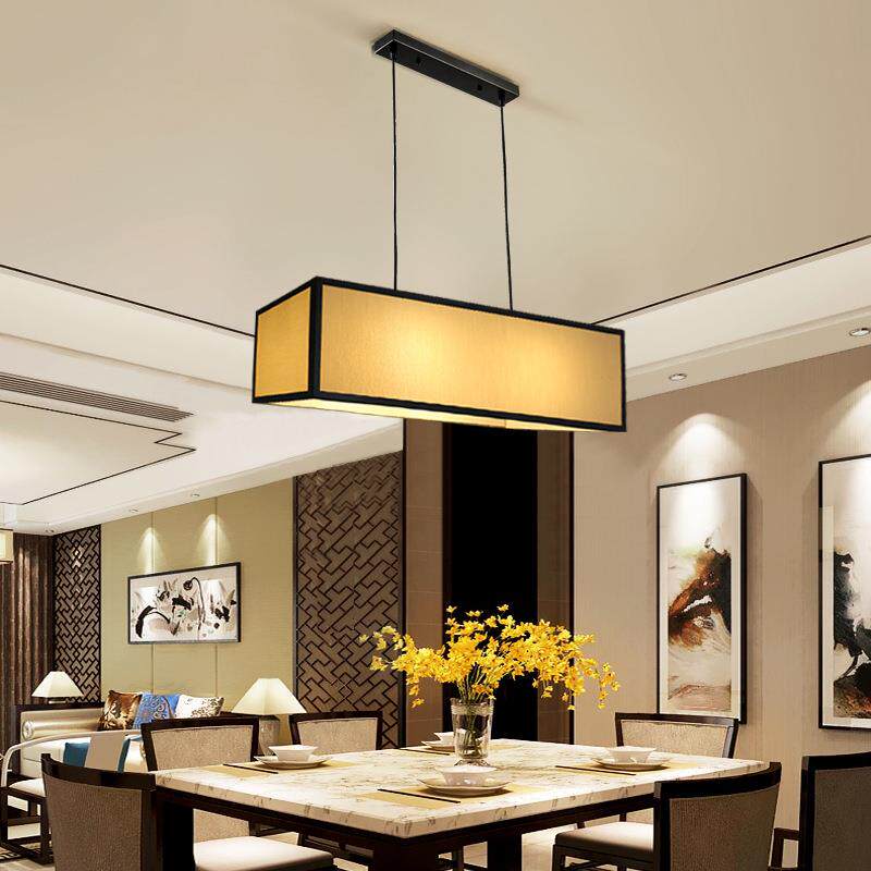 新中式吊灯客厅灯具长方形铁艺仿古吧台灯饰现代简约二头餐厅吊灯