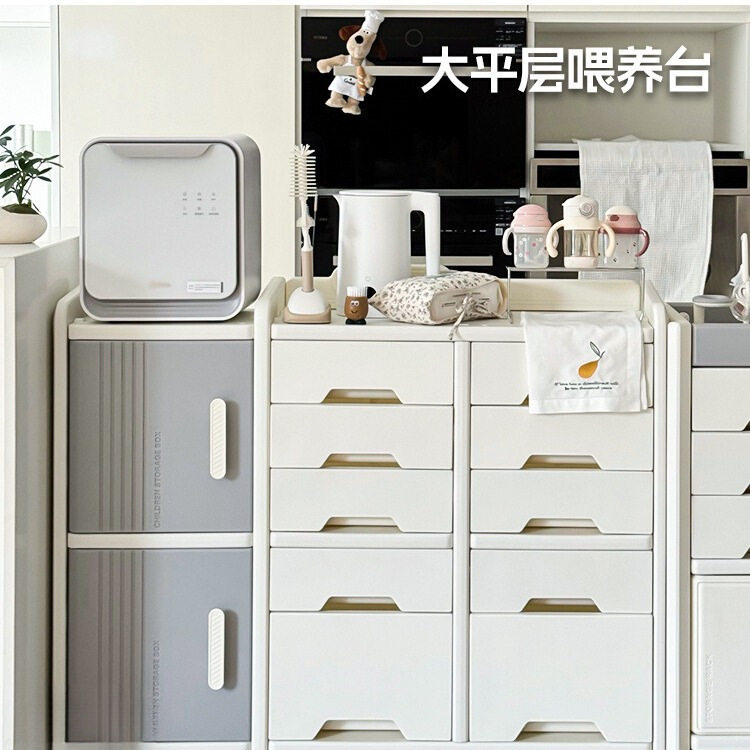 儿童玩具收纳架落地家用婴儿用品喂养台收纳柜宝宝置物整理箱储物