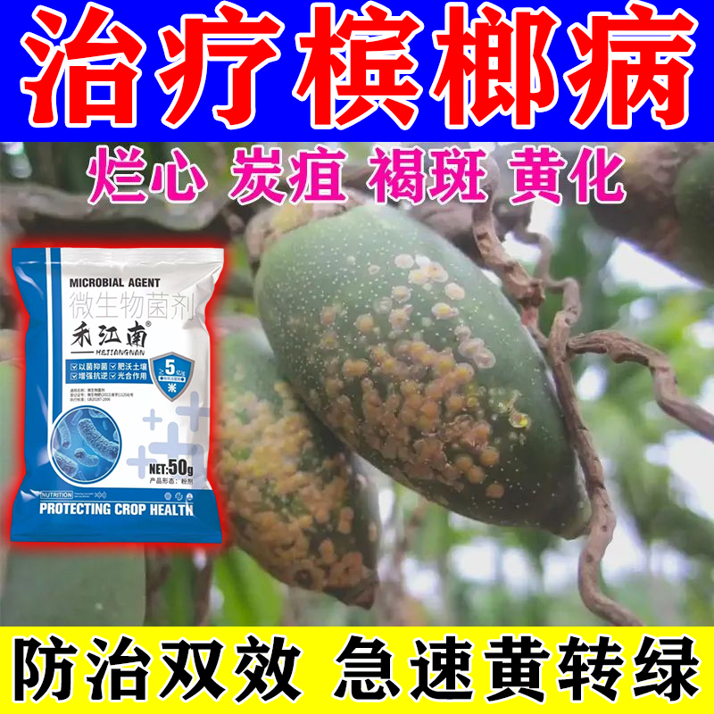 槟榔病专用药黄叶病一喷绿叶斑枯萎落花落果药果树通用生物杀菌剂