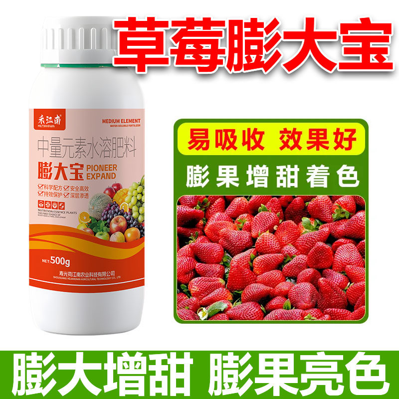 草莓膨大素硬果增甜着色剂膨果特大催花座果抗病草莓猛长叶面肥