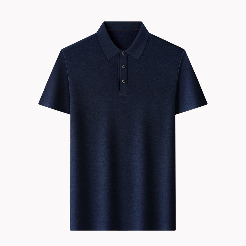 80支精纺羊毛衫男士套头纯羊毛针织短袖时尚毛衣翻领polo衫男T恤