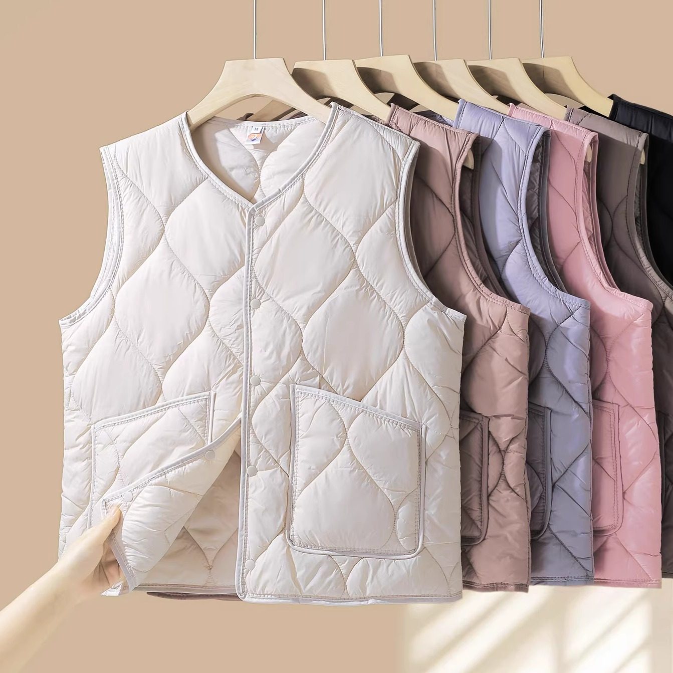 秋冬羽绒棉马甲女2025新款内搭轻薄背心贴身内穿宽松大码外穿坎肩