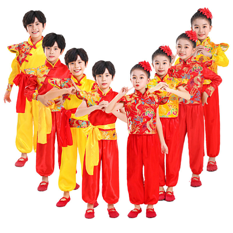 儿童元旦春节喜庆演出服灯笼