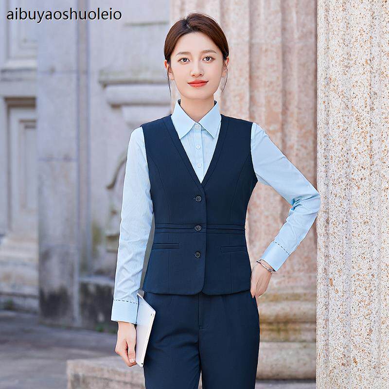 中国邮政工作服女马甲套装邮储银行工装邮局制服西装马夹裤子套装