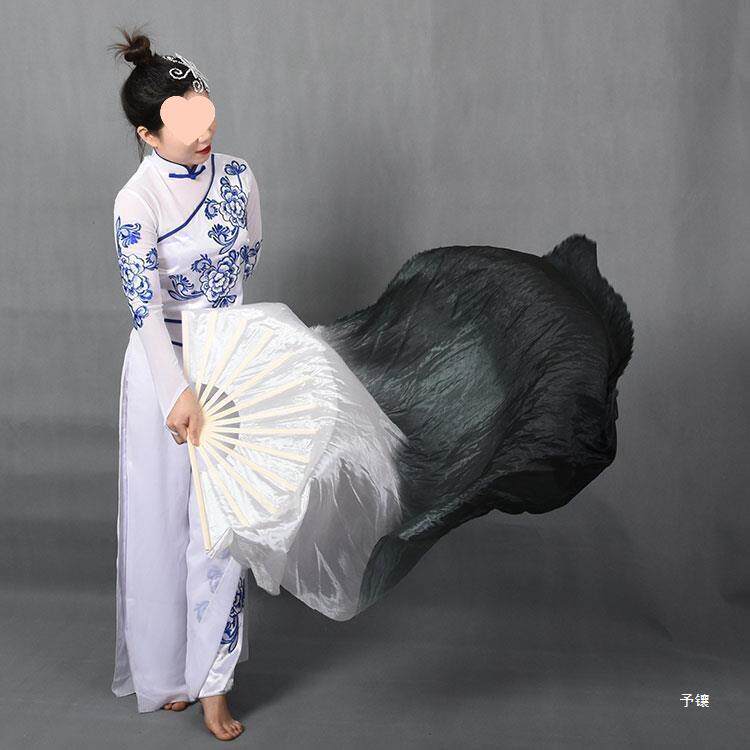 加长舞蹈扇绸扇锦鲤抄扇子牵丝