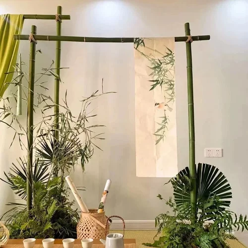 竹筒婚庆竹竿新鲜竹子摆件搭架