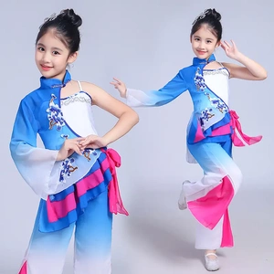 新款儿童古典舞蹈演出服伞舞雨中