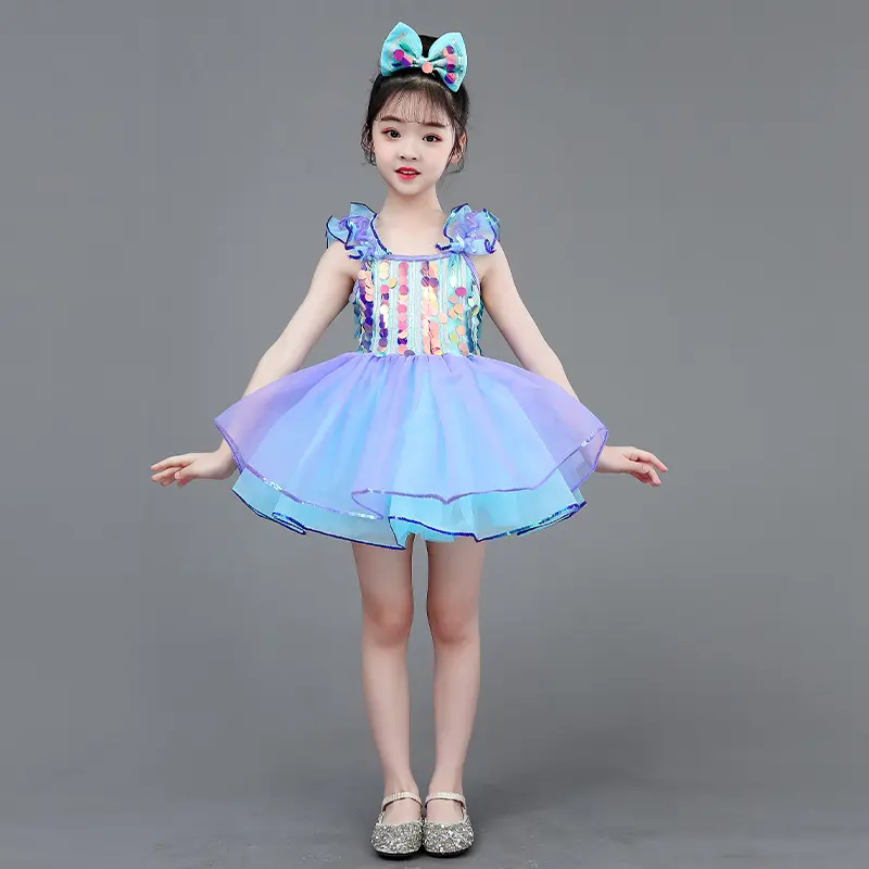新款儿童演出服舞台表演服蓬蓬裙