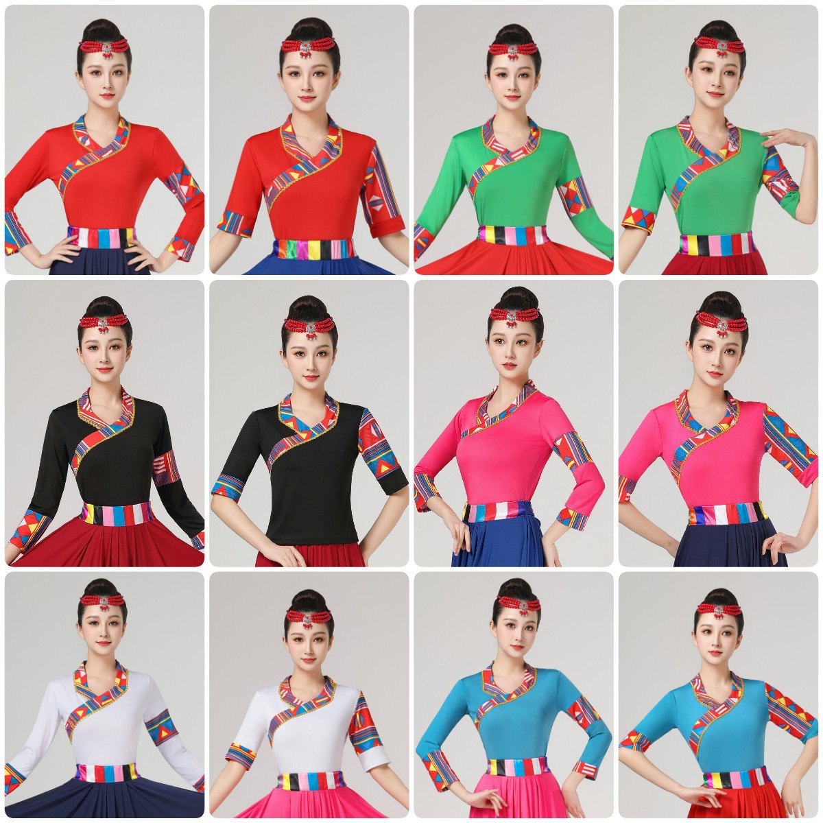 广场舞服装女上衣杨丽萍演出表演