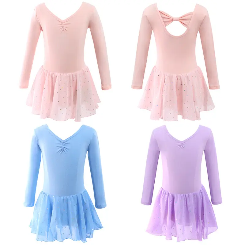 舞蹈服儿童女童长袖芭蕾舞练功服