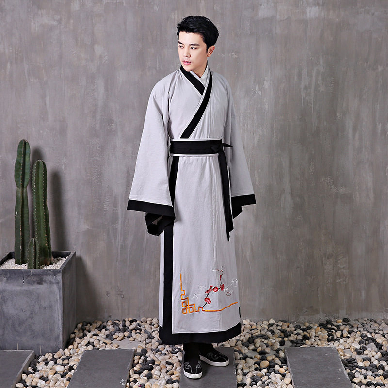 传统天丝棉直裰男士古装汉服秀才