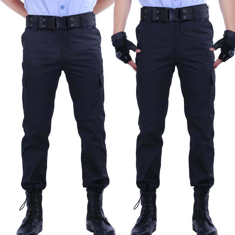 夏季保安作训裤薄款男女酒店物业短袖保安服裤子长裤夏裤黑色工装