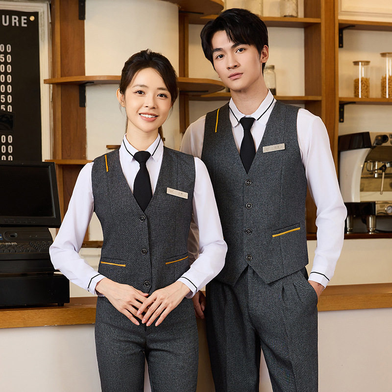 服务员工作服绣男女马甲套装酒店