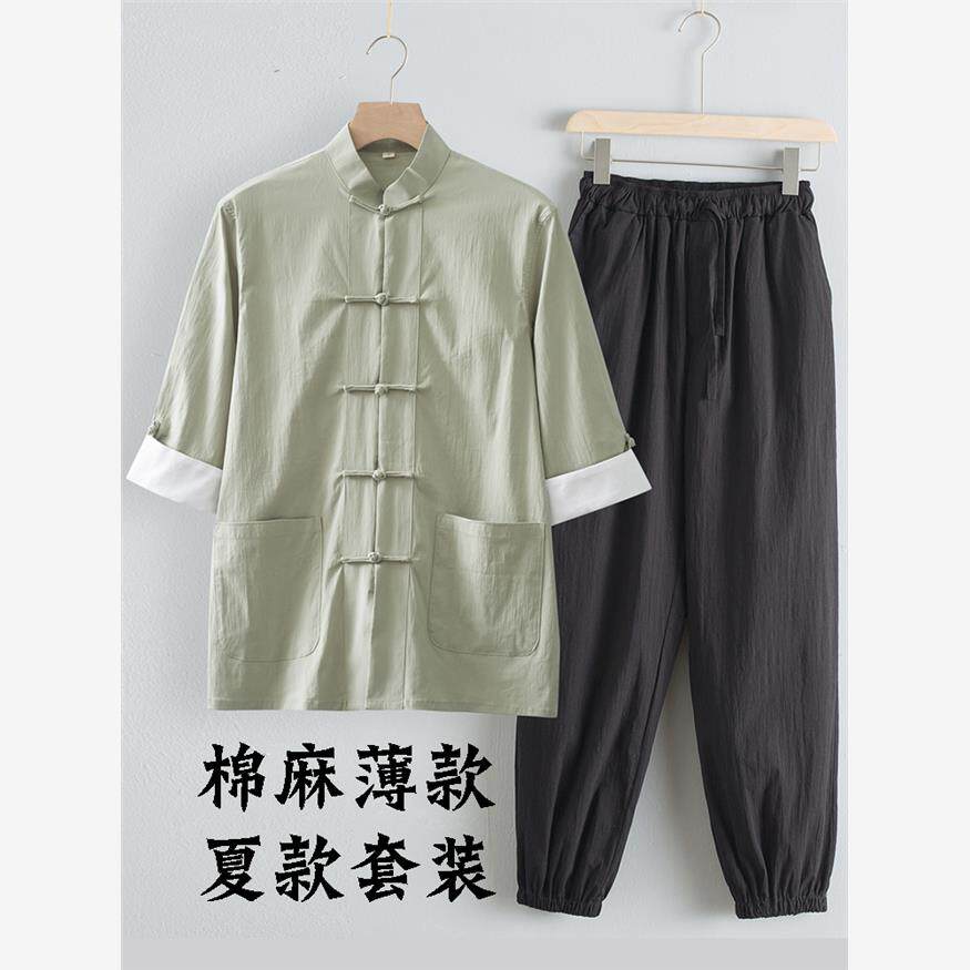 中式唐装男女同款夏季薄