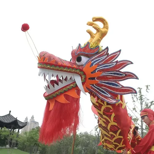 烫金龙龙头龙灯龙狮舞龙全套舞狮