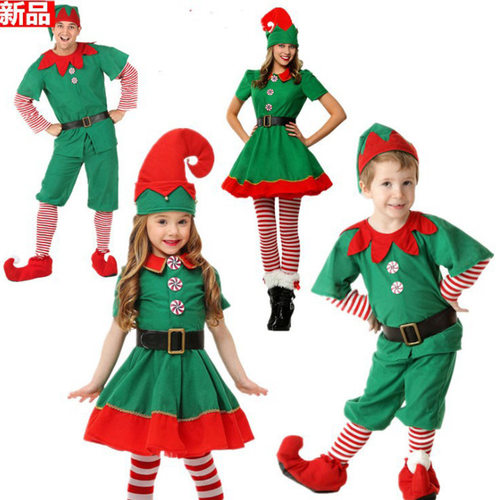 圣诞服装儿童精灵服亲子装万圣节