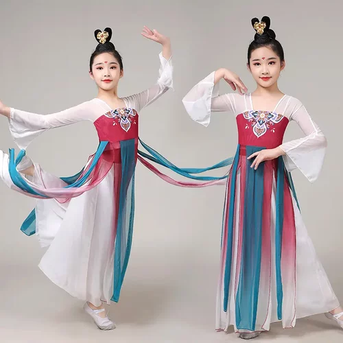 古典舞蹈服女飘逸儿童演出服少儿