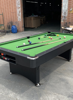 新款8尺经典黑色折叠台球桌成人室内家用型桌球台2合1 Pool table