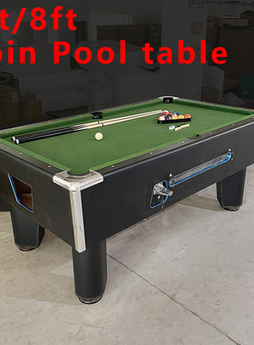 厂家直供 商用成人8尺投币台球桌 美式黑八桌球台 Pool table
